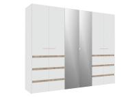 Анона 7 Шкаф д/одежды и белья 6 дв. Белый/Дуб Сонома