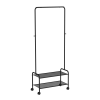 Вешалка гардеробная "Валенсия 22М" с двумя полками на колесах/Черный