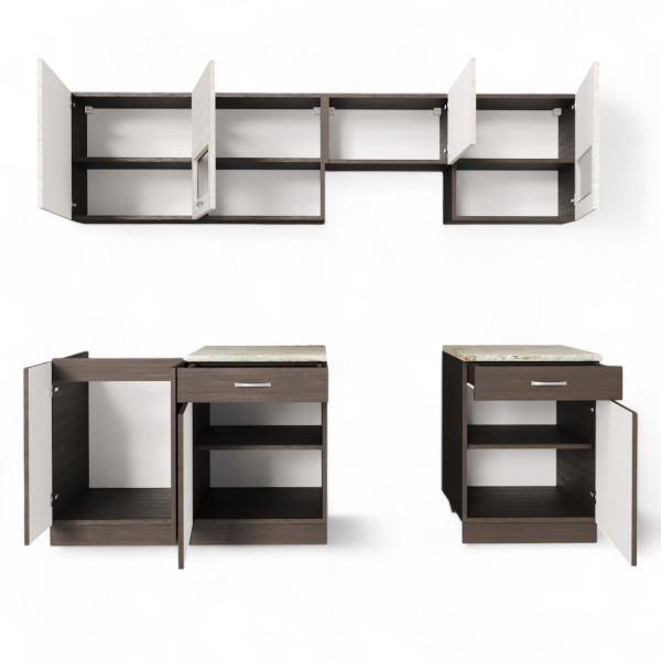 Кухонный гарнитур РУМБА №5/1 венге ЛЕН / ВЕНГЕ +сушка