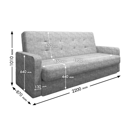 Диван-кровать "Лидер 3" S 2292 - 7 св. серый