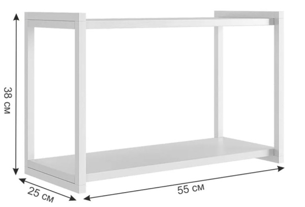 Полка Юниор (белое дерево/белый муар)