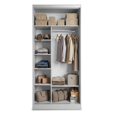Шкаф-купе Клэр с зеркалом 1000х600х2200 Серый камень