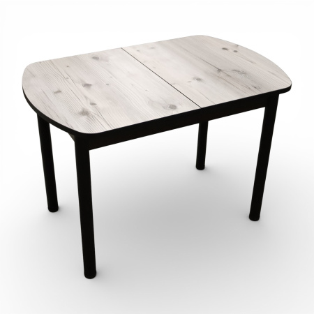 Стол Фаворит 1100(+400)*700 Пластик Бискайск.сосна,бабочка(B5)/ЛДСП бодега темн+опоры(черн)