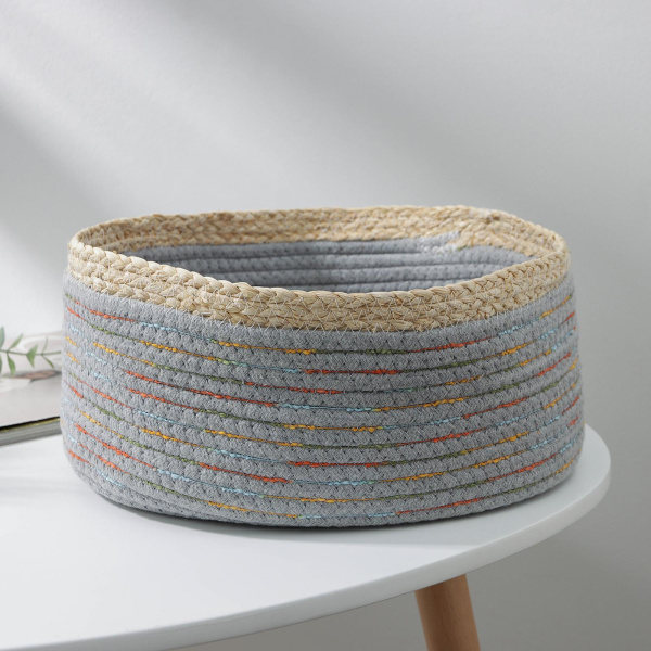 Корзина для хранения плетёная«Радуга», 30×25×13 см