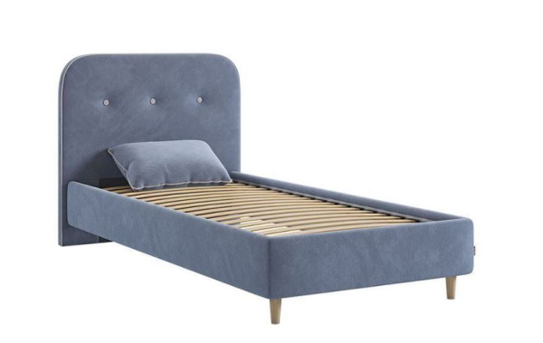 Кровать с основанием Лео 90*200 см топаз/галька/велюр