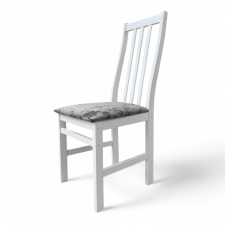 Стул Соло Р белая эмаль/ Катания 17 (Серая дымка) 