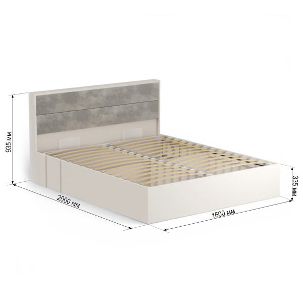 Сен-Дени Кровать с подъемным механизмом 160*200 Кашемир