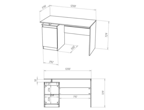 STERN стол письменный Т-5 (16 мм) Белый 72674930