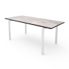 Стол Ареа,1400(+400)*800, металл БЕЛЫЙ+пластик (Бискайская сосна) B2