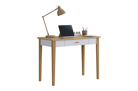 Стол Хюгге, (1000х500х756), (белое дерево/дуб крафт золотой)