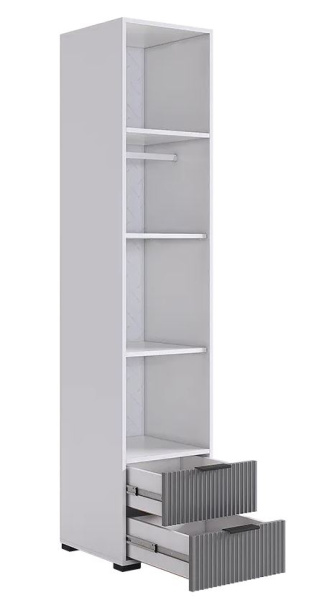 Зефир Шкаф однодверный с ящ 107.01 (белое дерево/серый (эмаль)/