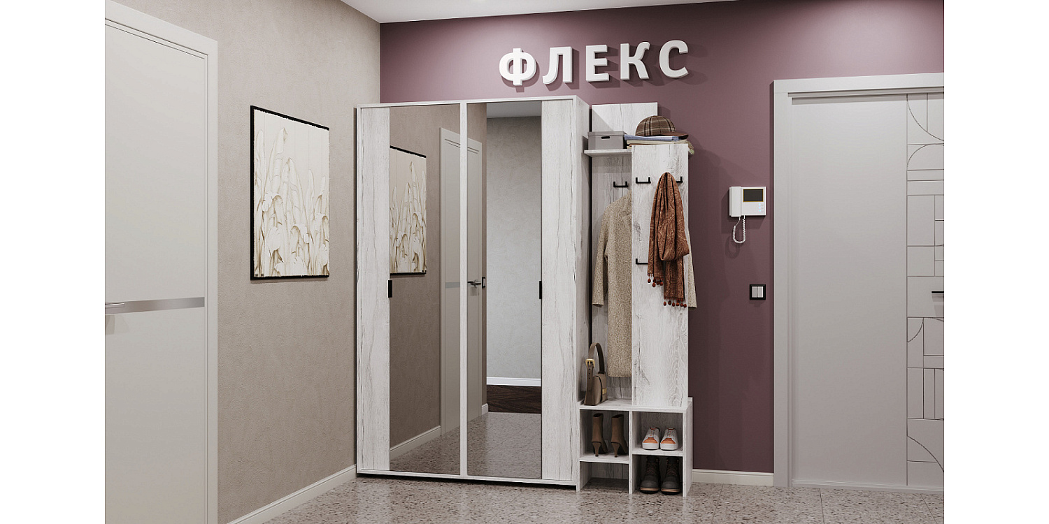 Флекс 71 Шкаф для одежды и белья (Дуб шавиниган)