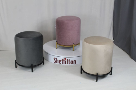 Банкетка Sheffilton SHT- B6 микровелюр/металл Б-13 (угольно-серый/черный муар)