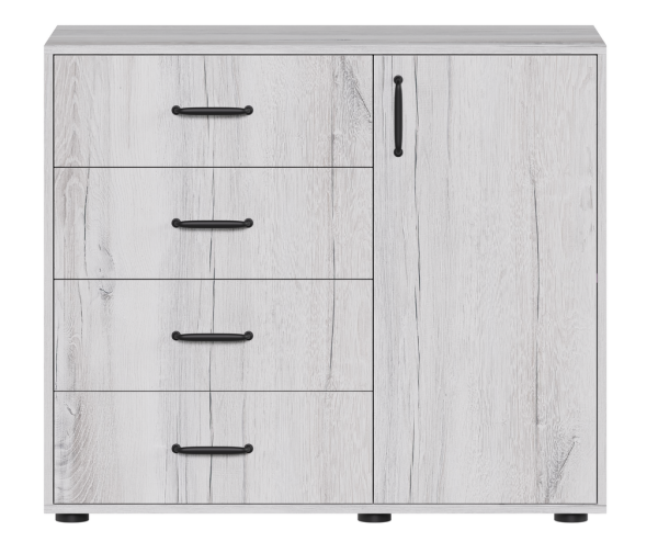 Монреаль Комод 4 ящ 1 дверь Дуб канадский