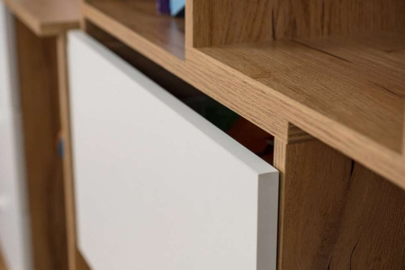 Стеллаж-трансформер Лойс 95 Дуб золотистый/ Графит