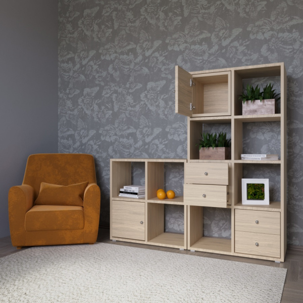 КОРИНН  Стеллаж 3 х 4 ячейки / Дуб сонома 